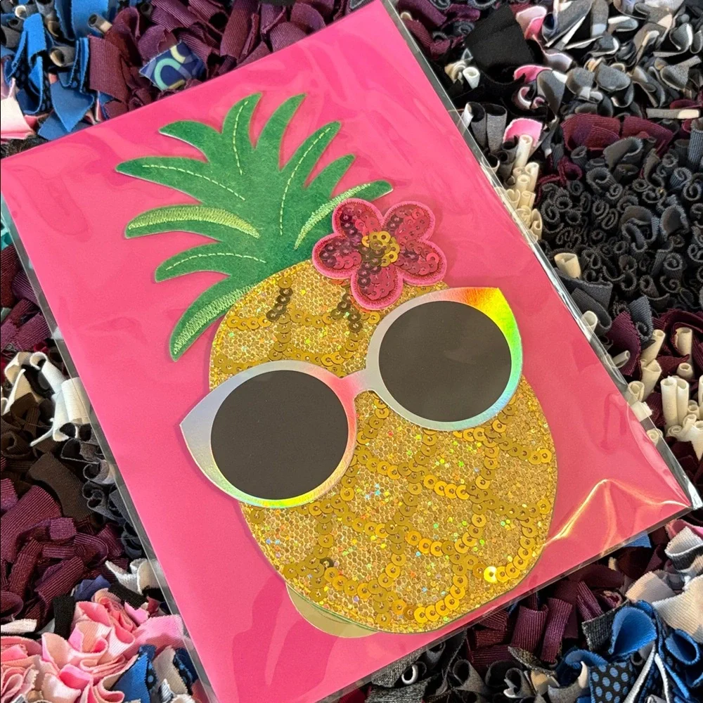 🆕Papyrus 3D Sequined Pineapple Birthday Greeting Card